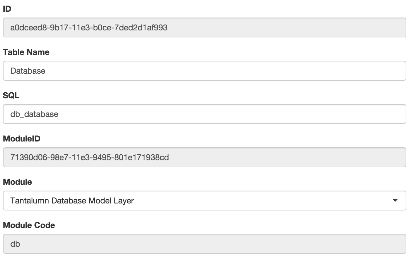 formFields GUI